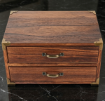 Vintage 2-Drawer Wooden Desktop Storage Cabinet, Multipurpos Small Storage Chest for Makeup Jewelry Files Paper Home Office Use