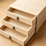3-Drawer Vintage Rustic Solid Wood Desktop Organizer, Tabletop Storage Box for Office Accessories Household Sundries & Home Decor