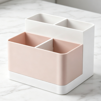 Multifunctional Desktop Storage Holder Box, Desk Pencil Card Stationery Organizer Container for Office Vanity Table Daily Supplies